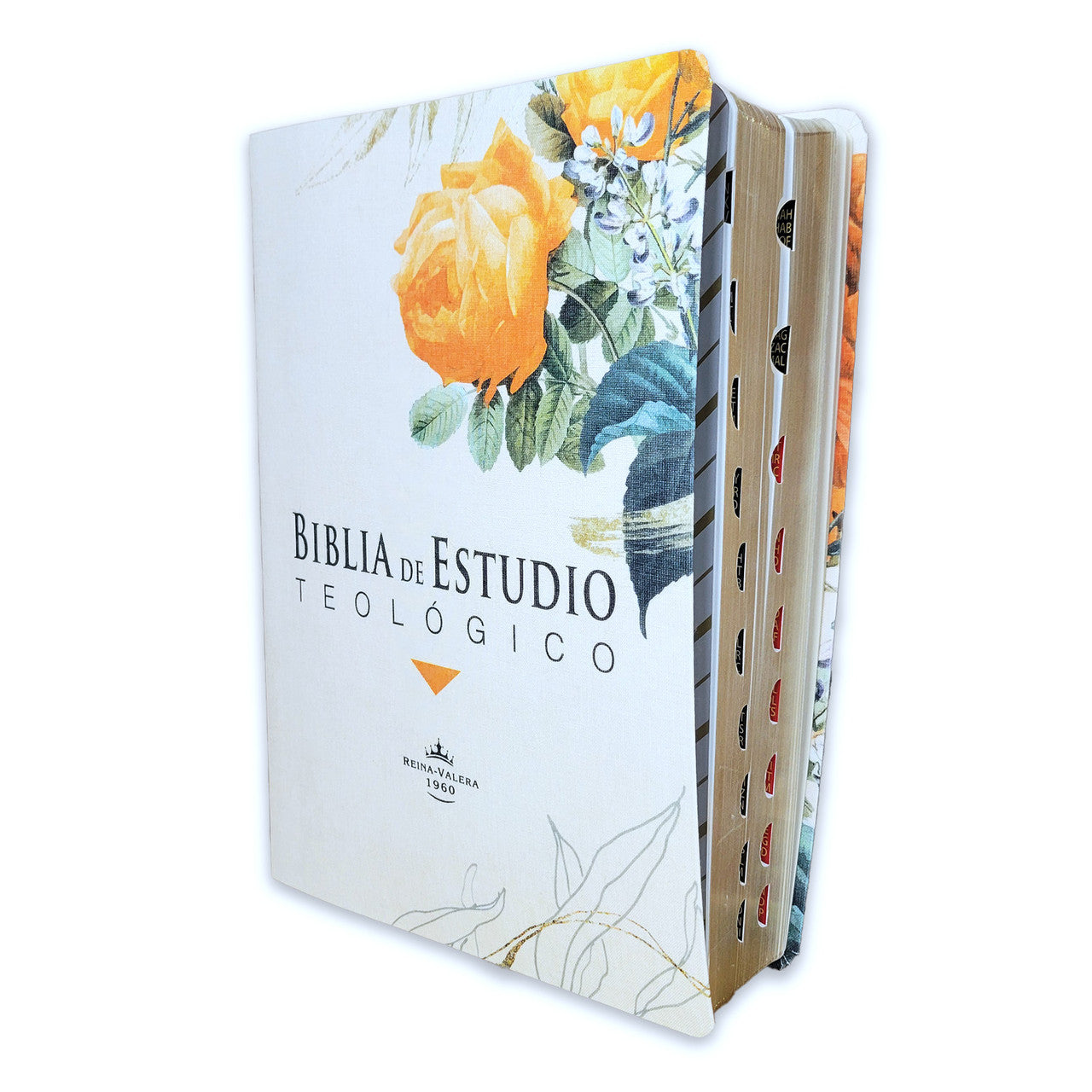 Biblia de Estudio Teológico para Mujer RV1960 imit piel tejida floral con índice