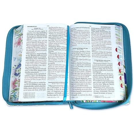 Biblia para Mujeres Letra Gigante Manual 14 puntos con Cierre Reina Valera 1960 floral y mariposas con indice