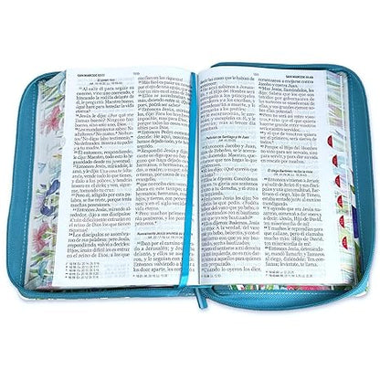Biblia para Mujeres Letra Gigante Manual 14 puntos con Cierre Reina Valera 1960 floral y mariposas con indice