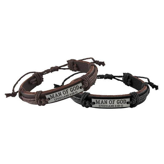 Man of God Leather Bracelet