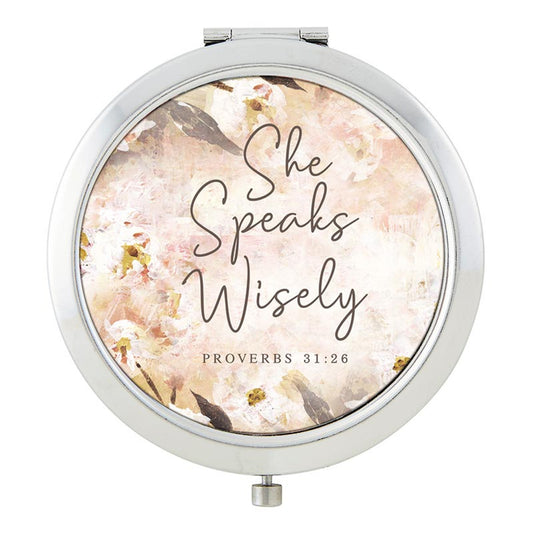She Speaks Wisely Compact Mirror