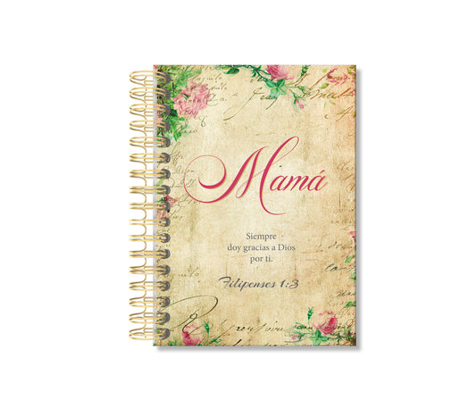 Journal Papiro floral / Mamá / Filipenses 1:3