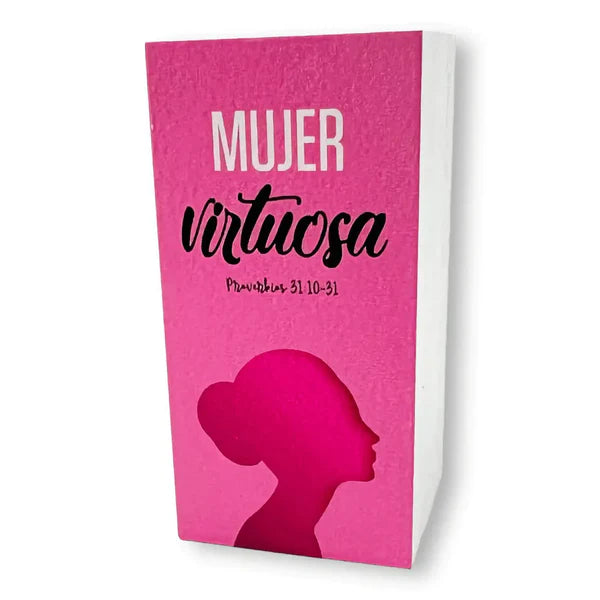 Bloque de madera vertical, colección Joyas de bendición. Mujer virtuosa.