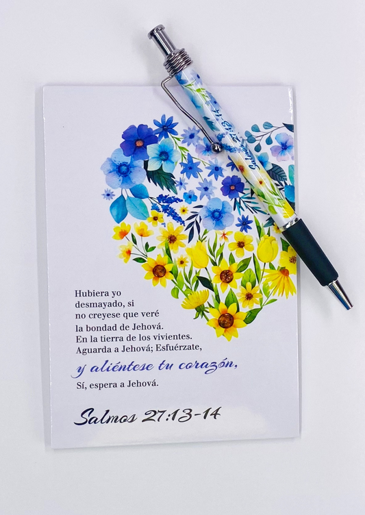 Libreta + bolígrafo Y aliéntese tu corazón / Salmo 27;13-14