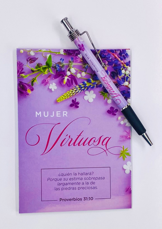 Libreta + bolígrafo Mujer Virtuosa / Proverbios 31:10