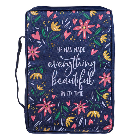 . He Has Made Everything Beautiful Navy Floral Value Bible Cover - Ecclesiastes 3:11