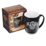 Blessed Man Ceramic Coffee Mug with Dipped Clay Base - Jeremiah 17:7 (Taza)