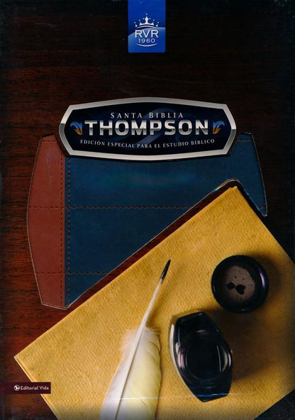 RVR 1960 Biblia de referencia Thompson, Piel (Azul/Marron) (Sin Indice)