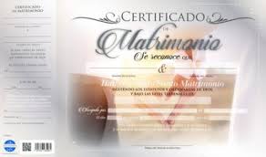 Certificado matrimonial