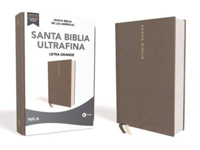 NBLA Santa Biblia Ultrafina, Letra Grande, Tamaoo Manual, Tapa Dura/Tela, Gris,