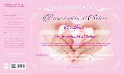 Certificado de presentación de niña
